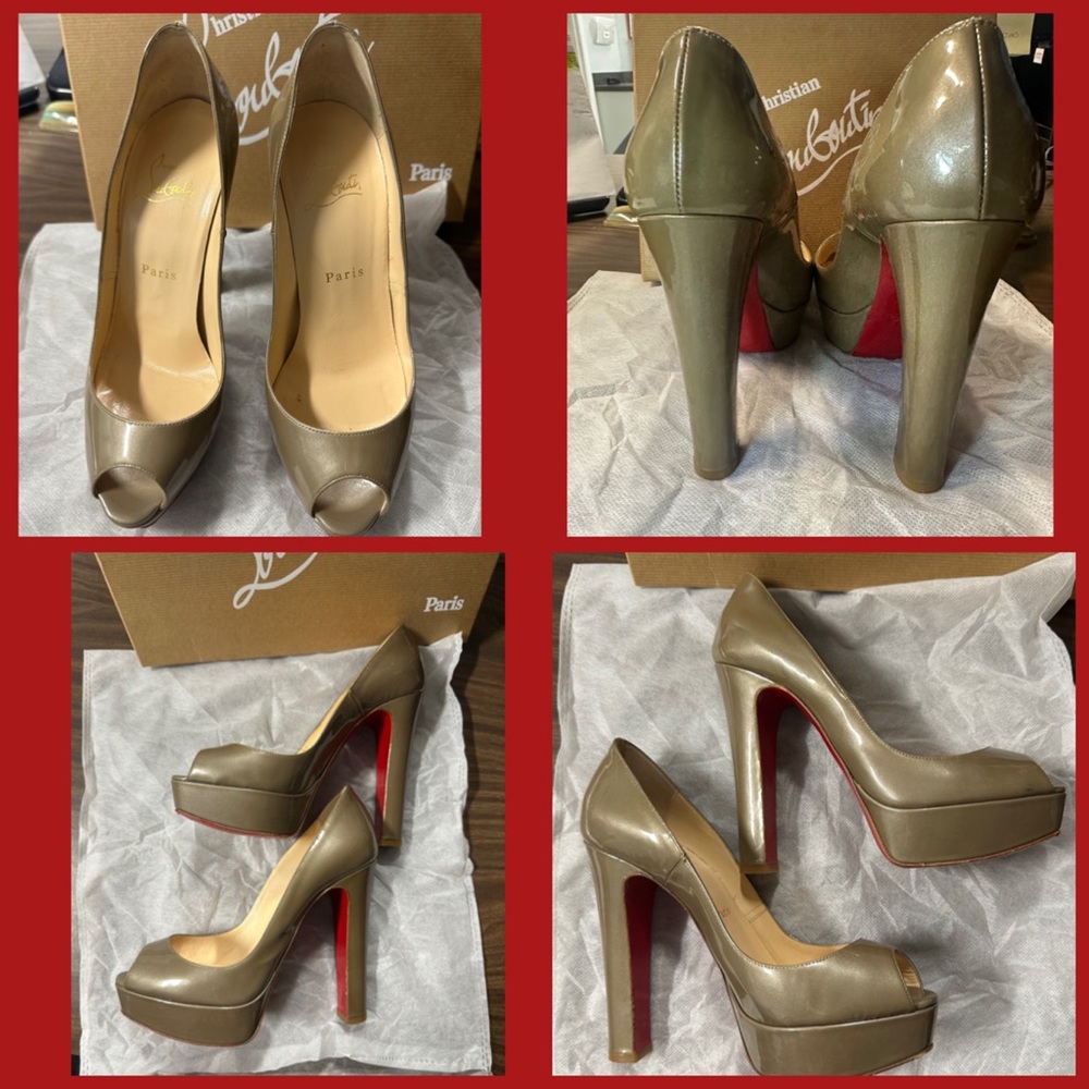 Louboutin peep toe pump